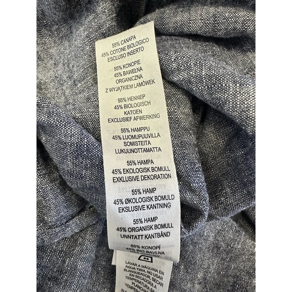 Patagonia Men's Large Blue Collared Full Button Front Pockets HEMP/COTTON Top - Picture 8 of 11